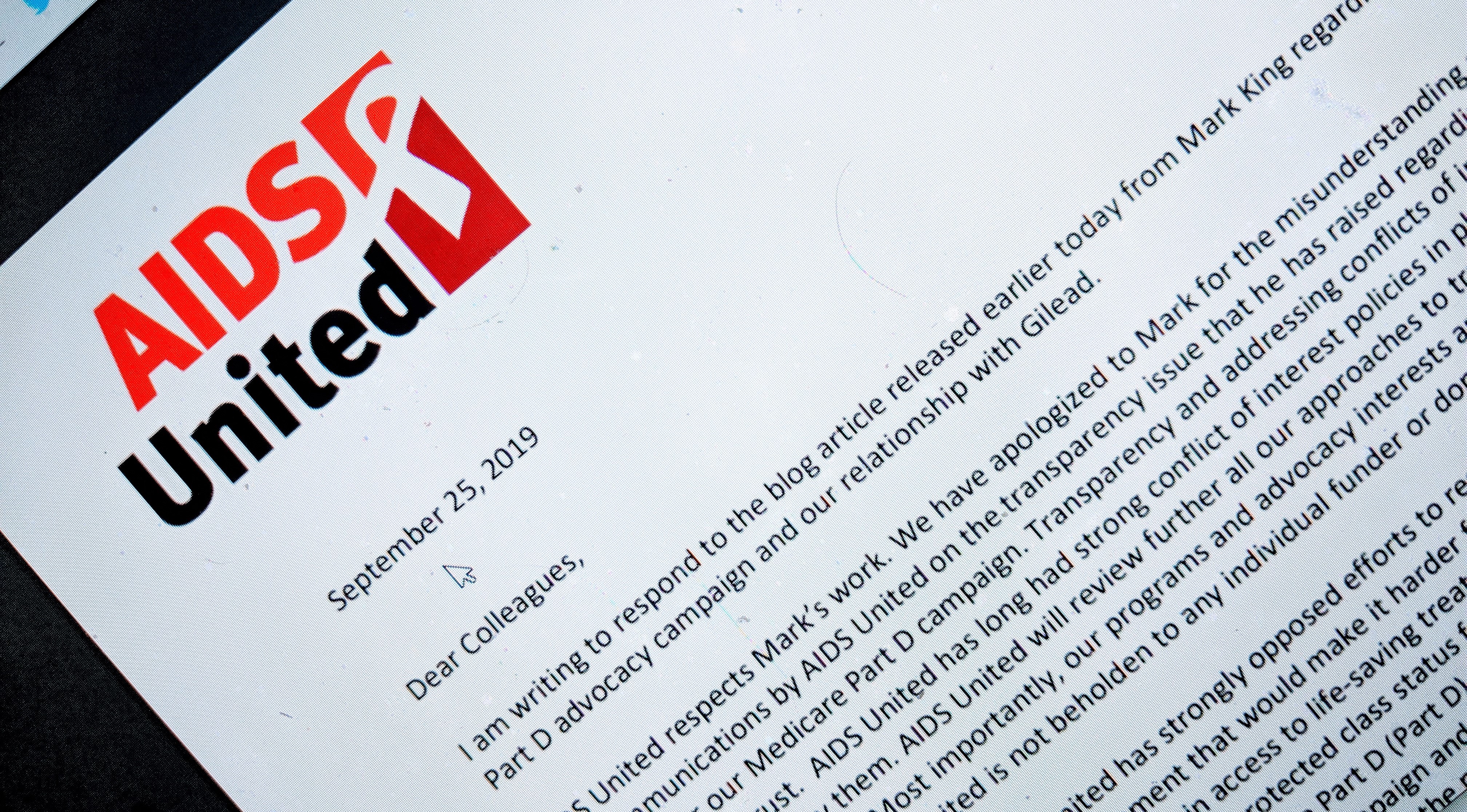 AIDS United Signals Change Following Gilead Controversy